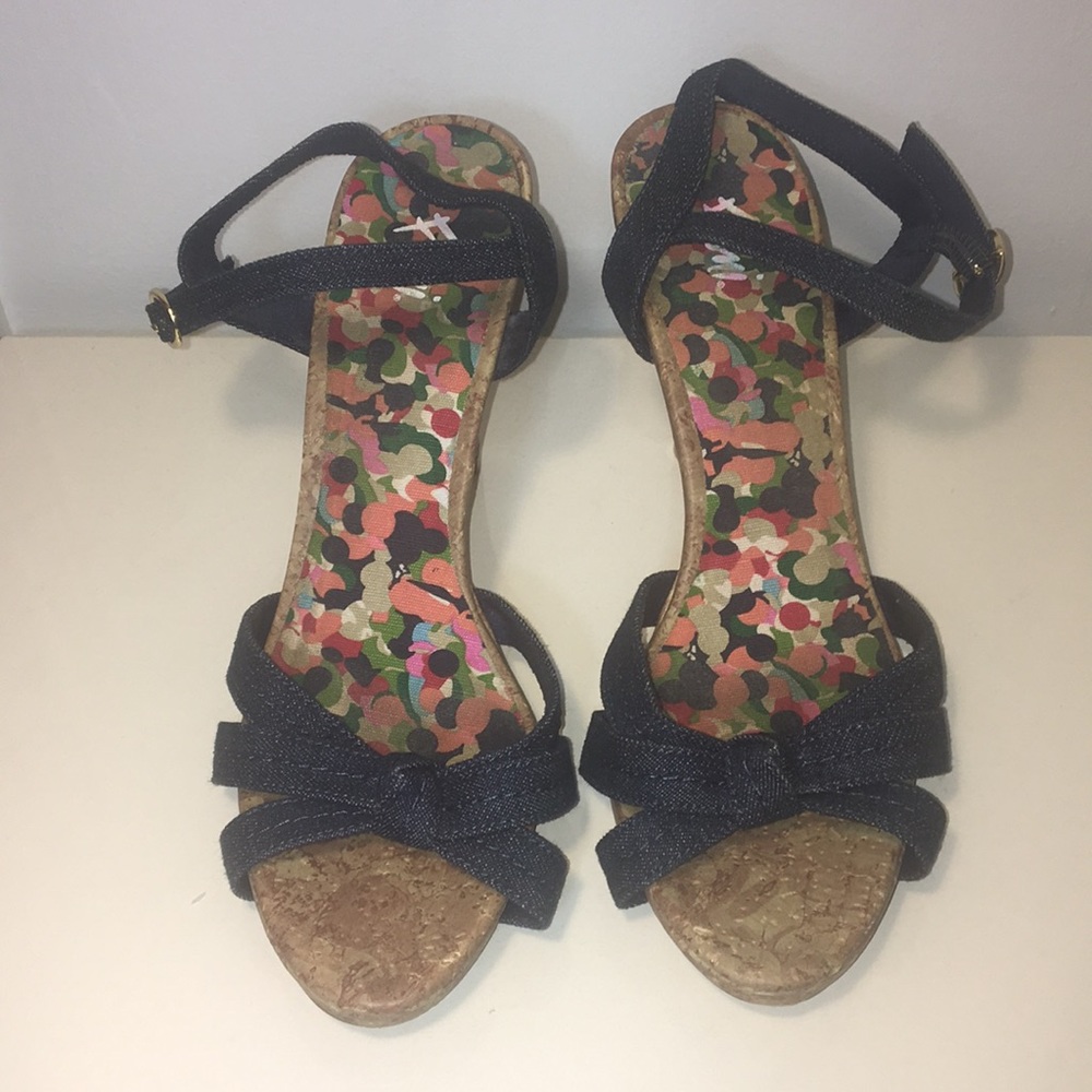Jean/Navy summer heels